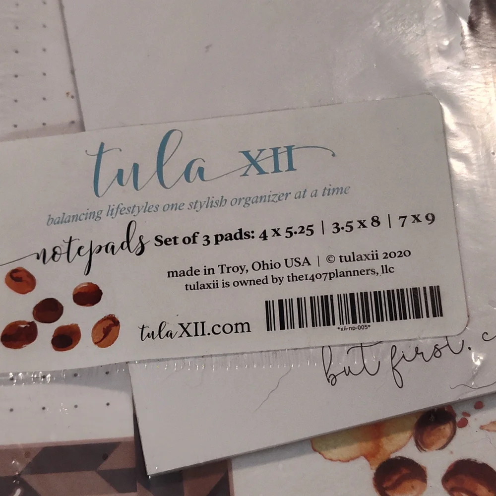 Tula XII Coffee-Themed Notepad Set